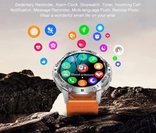 WizBay Premium Select® 1.43inch Amoled Sport Smartwatch Dames Heren - Android en iOS - IP68 - LED Zaklamp - Bluetooth Bellen - Hartslag & Slaap Monitor - Bloeddruk & Bloedzuurstofmeting - Multiple 60+ Sport Modi - Smartwatches - Zwart