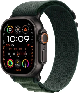 Apple Watch Ultra 2 zwart titanium - groen alpine-bandje (maat L)