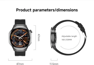 Knobbout 1.53" Stijlvolle Sport Smartwatch – NFC- Kompas, Hoogtemeter, Barometer-Bluetooth Bellen - Draadloos Opladen - hartslag, bloeddruk, zuurstofgehalte (SpO₂) - AI Assistent - medicatie innemen alert - Zwart staal + Siliconen Band