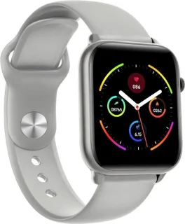 Belesy® Pro - Smartwatch Dames - Smartwatch Heren - Horloge - 1.3 inch - Kleurenscherm - Full Touch - Stappenteller - Grijs - Siliconen