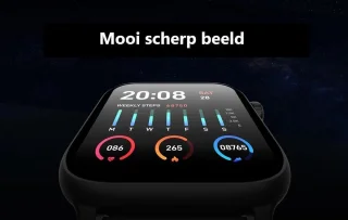Belesy® Pro - Smartwatch Dames - Smartwatch Heren - Horloge - 1.3 inch - Kleurenscherm - Full Touch - Stappenteller - Grijs - Siliconen