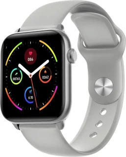 Belesy® Pro - Smartwatch Dames - Smartwatch Heren - Horloge - 1.3 inch - Kleurenscherm - Full Touch - Stappenteller - Grijs - Siliconen