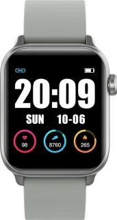 Belesy® Pro - Smartwatch Dames - Smartwatch Heren - Horloge - 1.3 inch - Kleurenscherm - Full Touch - Stappenteller - Grijs - Siliconen