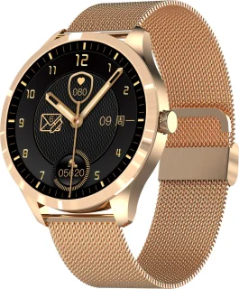 Belesy® Y3 Pro 2022 - Smartwatch Dames - Smartwatch Heren - Android - IOS - Horloge - 1.28 inch - Kleurenscherm - Stappenteller - Bloeddruk - Hartslag - 75+ Wijzerplaten - Sporten - Staal - Goud - Moederdag