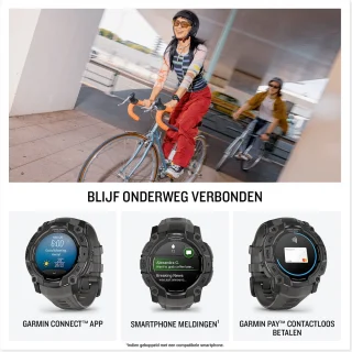 Garmin Instinct 3,50mm,AMOLED,Zwart en zwart/blauwe, Limited edition