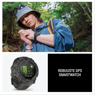 Garmin Instinct 3,50mm,AMOLED,Zwart en zwart/blauwe, Limited edition