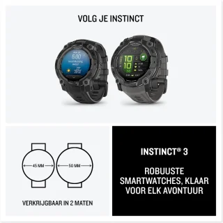Garmin Instinct 3,50mm,AMOLED,Zwart en zwart/blauwe, Limited edition
