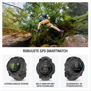 Garmin Instinct 3,50mm,AMOLED,Zwart en zwart/blauwe, Limited edition