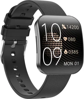 Smartwatch voor Dames en Heren 2025 -1.85inch AMOLED - RVS, Siliconen Bandje - Hartslagmeter - Stappenteller - Slaapmonitor - Multisport - Compatibel met Android en iOS - Waterproof - Zwart en Roze
