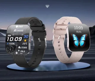 Smartwatch voor Dames en Heren 2025 -1.85inch AMOLED - RVS, Siliconen Bandje - Hartslagmeter - Stappenteller - Slaapmonitor - Multisport - Compatibel met Android en iOS - Waterproof - Zwart en Roze