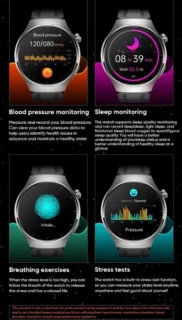 2025 Bloedsuiker Smart Watch Niet-Invasieve Bloedglucose Hartslag Gezondheid Monitor Pijnloos Meten Sport Smartwatch Insuline Meten AI Technologie Zilveren band + Extra Witte Ledere Band