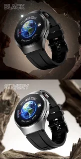 2025 Bloedsuiker Smart Watch Niet-Invasieve Bloedglucose Hartslag Gezondheid Monitor Pijnloos Meten Sport Smartwatch Insuline Meten AI Technologie Zilveren band + Extra Witte Ledere Band