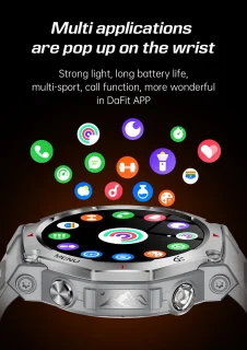 Knobbout 1.43” AMOLED Smartwatch – 466×466 HD Scherm – 5ATM Waterdicht (tot 50m) – LED Zaklamp + UV-Licht + SOS Noodflits – Bluetooth Bellen – 525mAh Lange Batterijduur – Outdoor & Sporthorloge voor Android/iOS-Zwart