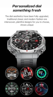 Knobbout 1.43” AMOLED Smartwatch – 466×466 HD Scherm – 5ATM Waterdicht (tot 50m) – LED Zaklamp + UV-Licht + SOS Noodflits – Bluetooth Bellen – 525mAh Lange Batterijduur – Outdoor & Sporthorloge voor Android/iOS-Zwart