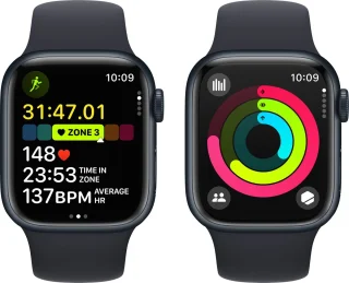 Apple Watch Series 9 - GPS + Cellular - 41mm - Midnight Aluminium Case with Midnight Sport Band S/M