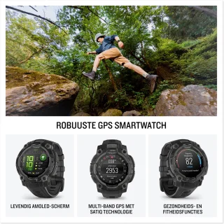 Garmin Instinct 3,45mm,AMOLED,Zwart en blauw, Limited edition