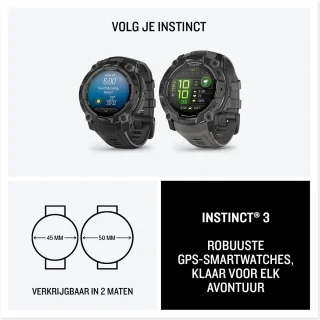 Garmin Instinct 3,45mm,AMOLED,Zwart en blauw, Limited edition