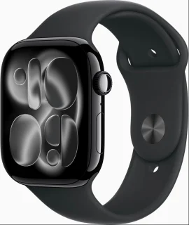 Apple Watch 11 - Wifi + 5G - 42mm - Jet Black Aluminium Case with Black Sport Band - M/L