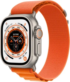 Apple Watch Ultra - 4G/LTE - 49mm - Titanium kast - Oranje Alpine bandje - Large