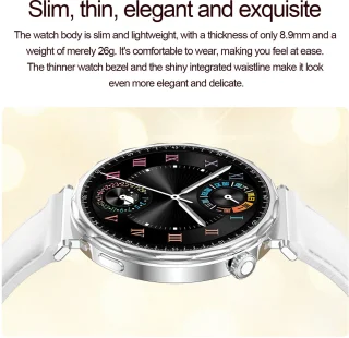 Knobbout 1.6” Elegant Design Smartwatch met Bluetooth Bellen – AI Spraakassistent - Muziekbediening - Vrouwelijke Gezondheidszorg - Sporttracking- Multifuntioneel Horloge - Gouden staal + silicone band
