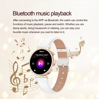 Knobbout 1.6” Elegant Design Smartwatch met Bluetooth Bellen – AI Spraakassistent - Muziekbediening - Vrouwelijke Gezondheidszorg - Sporttracking- Multifuntioneel Horloge - Gouden staal + silicone band