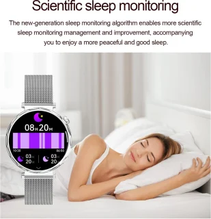 Knobbout 1.6” Elegant Design Smartwatch met Bluetooth Bellen – AI Spraakassistent - Muziekbediening - Vrouwelijke Gezondheidszorg - Sporttracking- Multifuntioneel Horloge - Gouden staal + silicone band