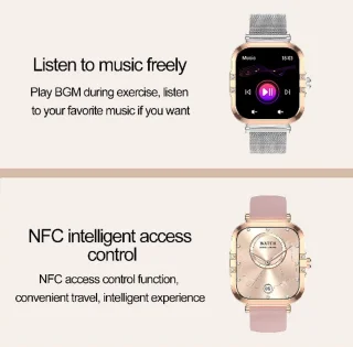 Smartwatch voor Dames Fashion - Staal Bandje - Hartslagmeter - Stappenteller - Slaapmonitor - Multisport - Compatibel met Android en iOS - Waterproof - Goud en Zilver Kleurig