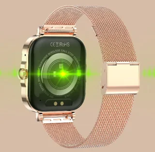 Smartwatch voor Dames Fashion - Staal Bandje - Hartslagmeter - Stappenteller - Slaapmonitor - Multisport - Compatibel met Android en iOS - Waterproof - Goud en Zilver Kleurig