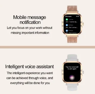 Smartwatch voor Dames Fashion - Staal Bandje - Hartslagmeter - Stappenteller - Slaapmonitor - Multisport - Compatibel met Android en iOS - Waterproof - Goud en Zilver Kleurig