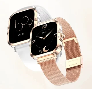 Smartwatch voor Dames Fashion - Staal Bandje - Hartslagmeter - Stappenteller - Slaapmonitor - Multisport - Compatibel met Android en iOS - Waterproof - Goud en Zilver Kleurig