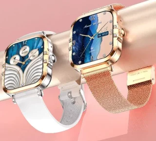 Smartwatch voor Dames Fashion - Staal Bandje - Hartslagmeter - Stappenteller - Slaapmonitor - Multisport - Compatibel met Android en iOS - Waterproof - Goud en Zilver Kleurig