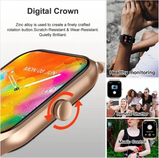 Fairweather Smartwatch Pro – Heren & Dames – HD – Stappenteller – Slaapmeter – hartslagmeter – Geschikt voor iOS en Android - rose goud