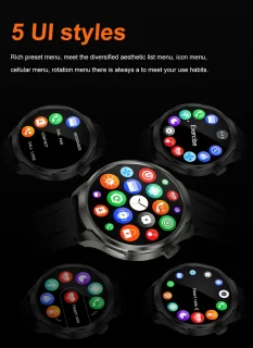 Knobbout 1.85" Ultra-HD Sport Smartwatch – Kompas, Hoogtemeter, GPS-sporttrajectregistratie - NFC - Bluetooth Bellen - bloeddruk, zuurstofniveau (SpO₂) Gezondheidsmonitoring - AI Assistent - IP67 Waterdicht - 410mAh Accu- Zwart Leren+Siliconen Band