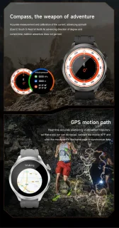 Knobbout 1.85" Ultra-HD Sport Smartwatch – Kompas, Hoogtemeter, GPS-sporttrajectregistratie - NFC - Bluetooth Bellen - bloeddruk, zuurstofniveau (SpO₂) Gezondheidsmonitoring - AI Assistent - IP67 Waterdicht - 410mAh Accu- Zwart Leren+Siliconen Band
