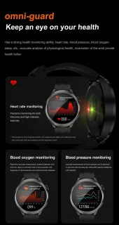 Knobbout 1.85" Ultra-HD Sport Smartwatch – Kompas, Hoogtemeter, GPS-sporttrajectregistratie - NFC - Bluetooth Bellen - bloeddruk, zuurstofniveau (SpO₂) Gezondheidsmonitoring - AI Assistent - IP67 Waterdicht - 410mAh Accu- Zwart Leren+Siliconen Band