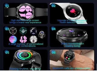 Knobbout Slimme Bluetooth Smartwatch 1.46" – Full HD Kleuren Display – Hartslag & Bloeddruk & Bloedzuurstof – Bluetooth Bellen, Muziek, AI Spraakbesturing – Vrouwen Gezondheid, Waterdicht – iOS & Android - Roségouden staal+silicone horlogebandjes