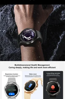 Knobbout Slimme Bluetooth Smartwatch 1.46" – Full HD Kleuren Display – Hartslag & Bloeddruk & Bloedzuurstof – Bluetooth Bellen, Muziek, AI Spraakbesturing – Vrouwen Gezondheid, Waterdicht – iOS & Android - Roségouden staal+silicone horlogebandjes