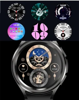 Knobbout Slimme Bluetooth Smartwatch 1.46" – Full HD Kleuren Display – Hartslag & Bloeddruk & Bloedzuurstof – Bluetooth Bellen, Muziek, AI Spraakbesturing – Vrouwen Gezondheid, Waterdicht – iOS & Android - Roségouden staal+silicone horlogebandjes