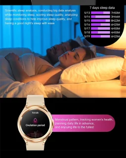 Knobbout Slimme Bluetooth Smartwatch 1.46" – Full HD Kleuren Display – Hartslag & Bloeddruk & Bloedzuurstof – Bluetooth Bellen, Muziek, AI Spraakbesturing – Vrouwen Gezondheid, Waterdicht – iOS & Android - Roségouden staal+silicone horlogebandjes