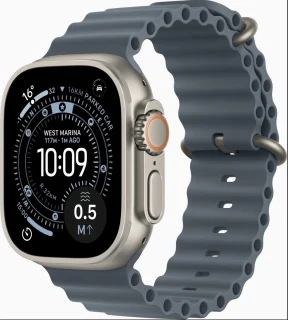Apple Watch Ultra 3 - Wifi + 5G - 49mm - Natural Titanium Case with Anchor Blue Ocean Band