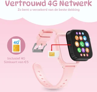 4G Smartwatch Kind GPS Horloge Inclusief Simkaart