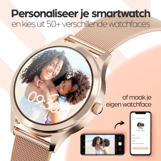 Actyve Smartwatch Dames Rosé Goud Full Touchscreen
