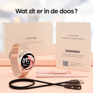 Actyve Smartwatch Dames Rosé Goud Full Touchscreen