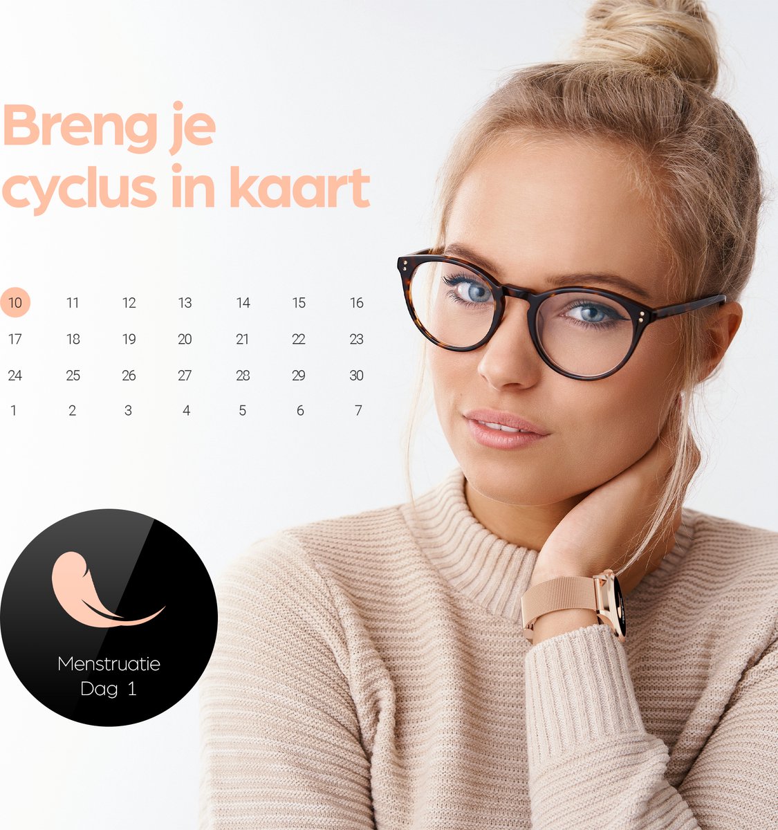 Actyve Smartwatch Dames Rosé Goud Full Touchscreen