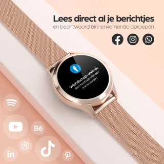 Actyve Smartwatch Dames Rosé Goud Full Touchscreen