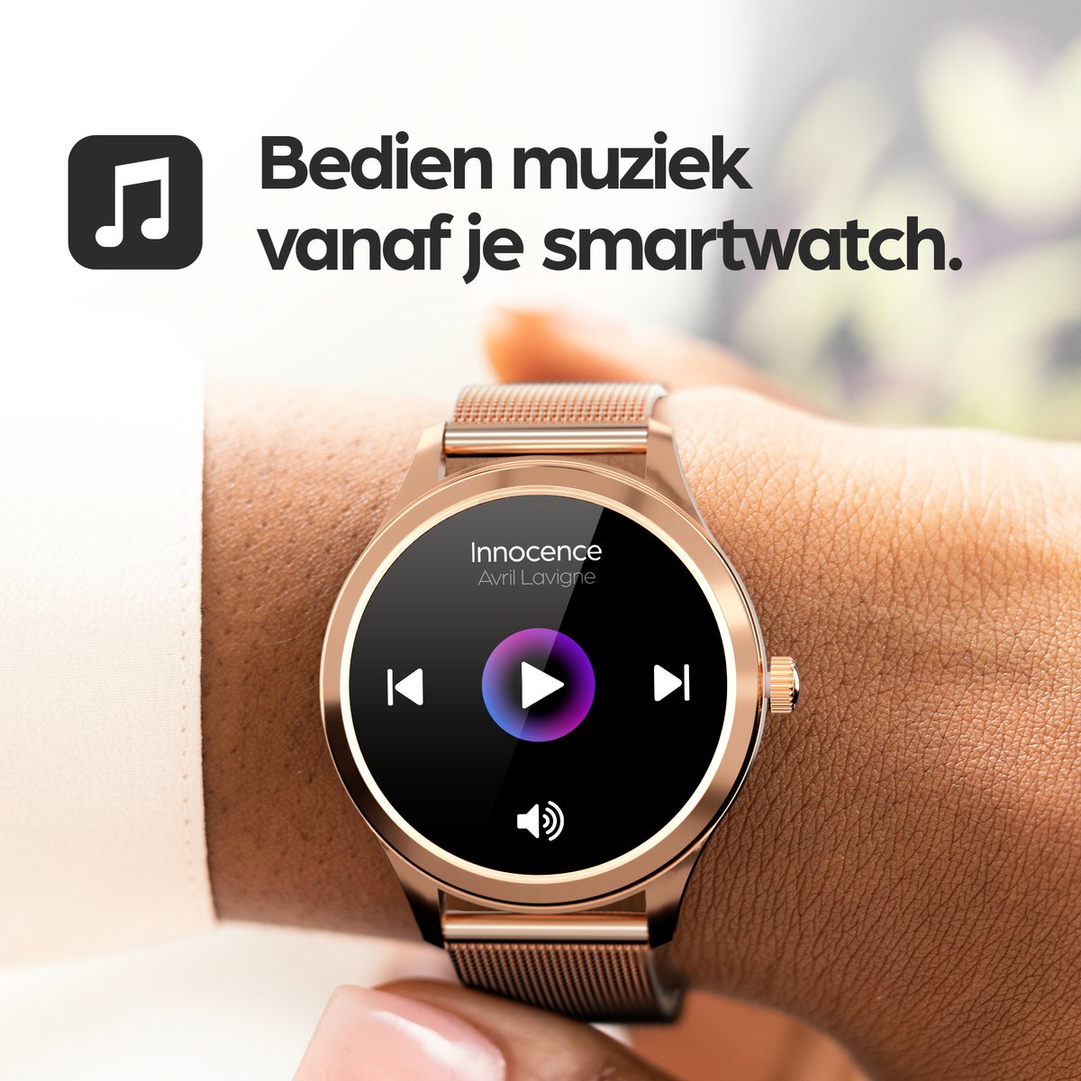 Actyve Smartwatch Dames Rosé Goud Full Touchscreen