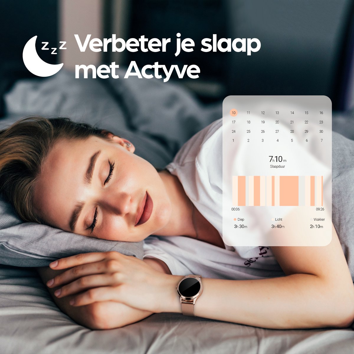 Actyve Smartwatch Dames Rosé Goud Full Touchscreen