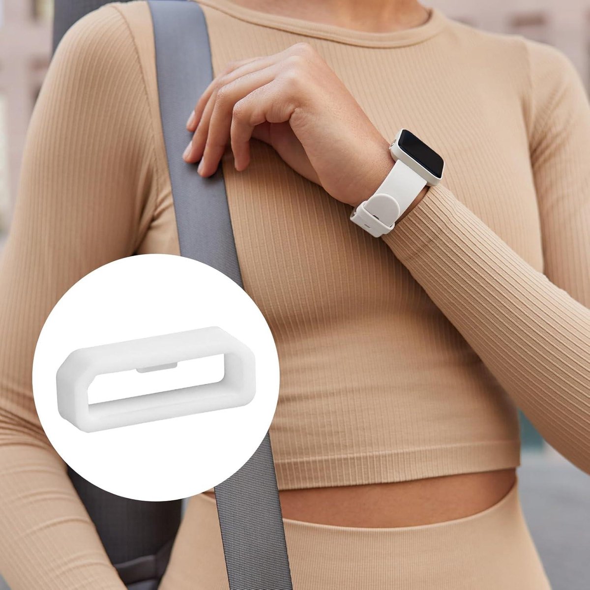 Allecto Plus siliconen horlogeband lussen wit 6 stuks