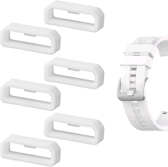 Allecto Plus siliconen horlogeband lussen wit 6 stuks