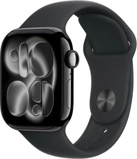 Apple Watch 11 42mm Jet Black Aluminium - Zwart Sportband S/M